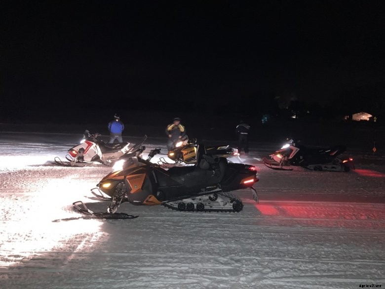 snowmobile in the dark